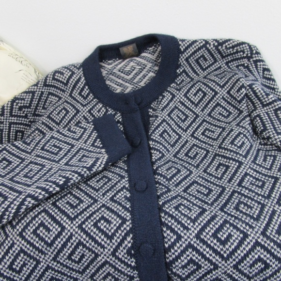 🌹HP🌹 VTG Aztec Pattern Cardigan 100% Alpaca Wool - Picture 6 of 8